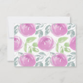 Mariage floral moderne RSVP rose Aquarelle (Dos)