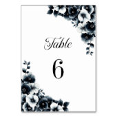 Mariage floral noir et blanc Numéro de table (Par défaut)
