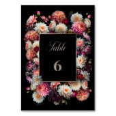 Mariage floral noir romantique Numéro de table (Par défaut)