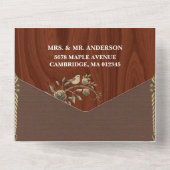 Mariage Floral Or Rustique tout en une invitation (Verso)