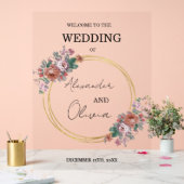 Mariage floral or simple élégant / police de scrip (Mariage)