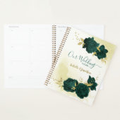 mariage floral or vert émeraude (Devant avec enveloppe)