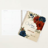 mariage floral orange brulé et bleu marine (Devant avec enveloppe)