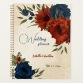 mariage floral orange brulé et bleu marine (Devant)