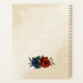 mariage floral orange brulé et bleu marine (Dos)