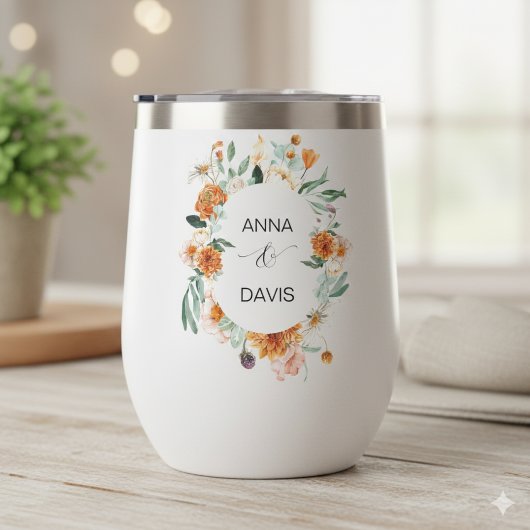 Mariage floral orange et vert