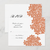 Mariage floral orange RSVP (Devant / Derrière)
