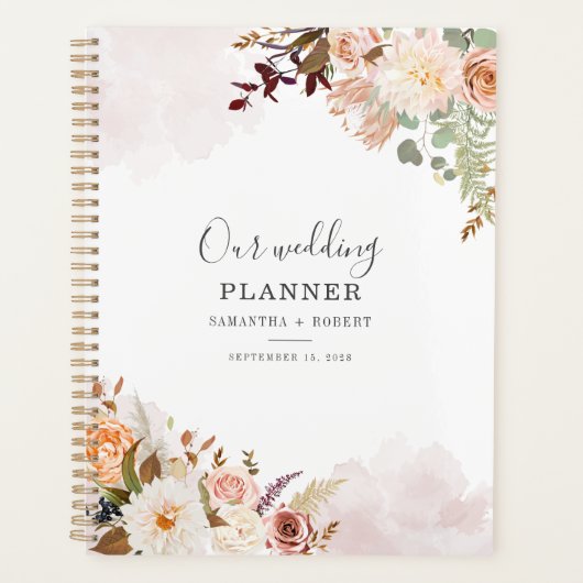 Mariage Floral Pastel Aquarelle Fleur Script (Devant)