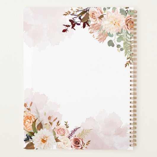 Mariage Floral Pastel Aquarelle Fleur Script (Dos)
