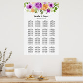 Mariage Floral pourpre 16 Tableau Sièges (Cuisine)