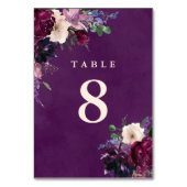 Mariage floral pourpre d'aubergine Numéro de table (Par défaut)