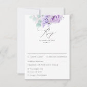 Mariage floral pourpre Dusty RSVP (Devant)