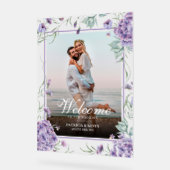 Mariage Floral Purple Hydrangea Photo Bienvenue (Angle)