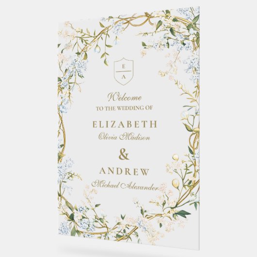 Mariage floral romantique avec Monogram Crest (Angle)