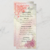 Mariage floral romantique Modèle de menu (Devant / Derrière)