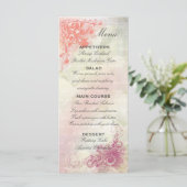 Mariage floral romantique Modèle de menu (Debout devant)