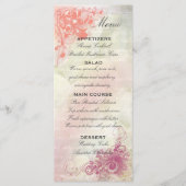 Mariage floral romantique Modèle de menu (Devant)