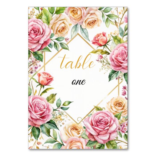 Mariage floral romantique Numéro de table (Par défaut)