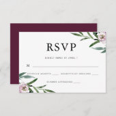 Mariage floral romantique RSVP (Devant / Derrière)