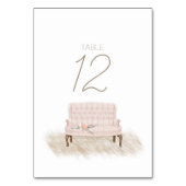 Mariage floral rose Boho moderne Numéro de table (Dos)