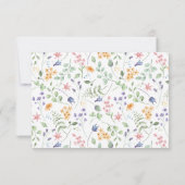 Mariage floral rose Bow numérique carte RSVP code (Dos)