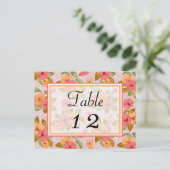 Mariage floral rose de printemps Numéro de table (Debout devant)