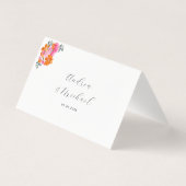 Mariage floral rose et orange clair Numéro de tabl (Back)