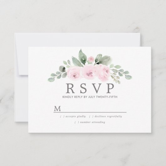 Mariage floral rose euclyptus RSVP (Devant)
