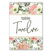 Mariage floral rose fusée Eggshell Numéro de table (Dos)