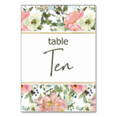 Mariage floral rose fusée Eggshell Numéro de table (Dos)