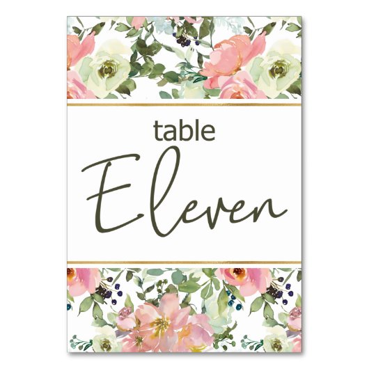 Mariage floral rose fusée Eggshell Numéro de table (Par défaut)