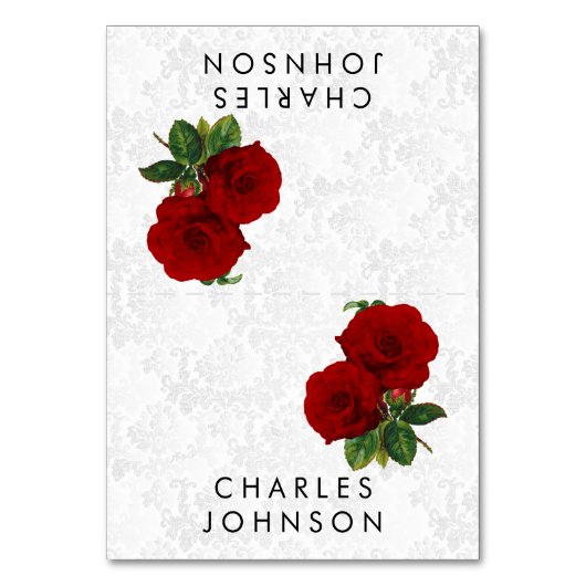Mariage floral Rose rouge profonde | Cartes (Par défaut)
