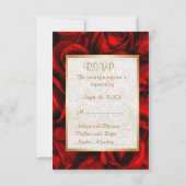 Mariage Floral Rose rouge RSVP (Dos)