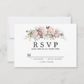 Mariage floral rose rustique RSVP (Devant)