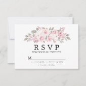 Mariage floral rose rustique RSVP (Devant)