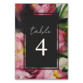 Mariage floral rose spectaculaire Numéro de table (Dos)