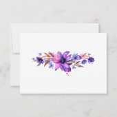Mariage floral rose violet élégant RSVP (Dos)