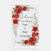 Mariage floral rouge acrylique (Recto)