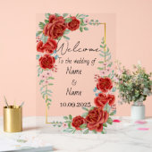 Mariage floral rouge acrylique (Mariage)