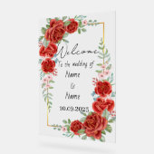 Mariage floral rouge acrylique (Angle)