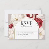 Mariage floral rouge et blanc rubis RSVP (Devant)
