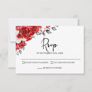 Mariage Floral Rouge RSVP
