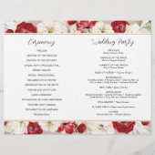 Mariage floral rouge rubis et blanc Programmes (Dos)