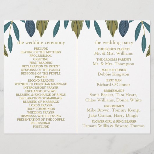 Mariage floral rustique à feuilles biseautées (Dos)