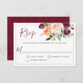 Mariage floral rustique en Bourgogne et rose RSVP (Devant / Derrière)