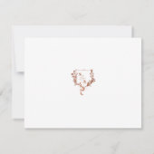 Mariage Floral Rustique Formel Monogramme RSVP (Dos)