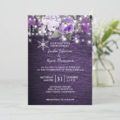 Mariage floral rustique hiver Invitation (Debout devant)