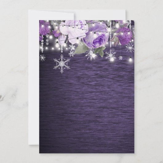 Mariage floral rustique hiver Invitation (Dos)