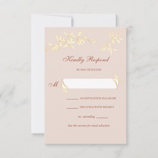 Mariage floral rustique intemporel RSVP (Devant)