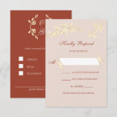Mariage floral rustique intemporel RSVP (Devant / Derrière)